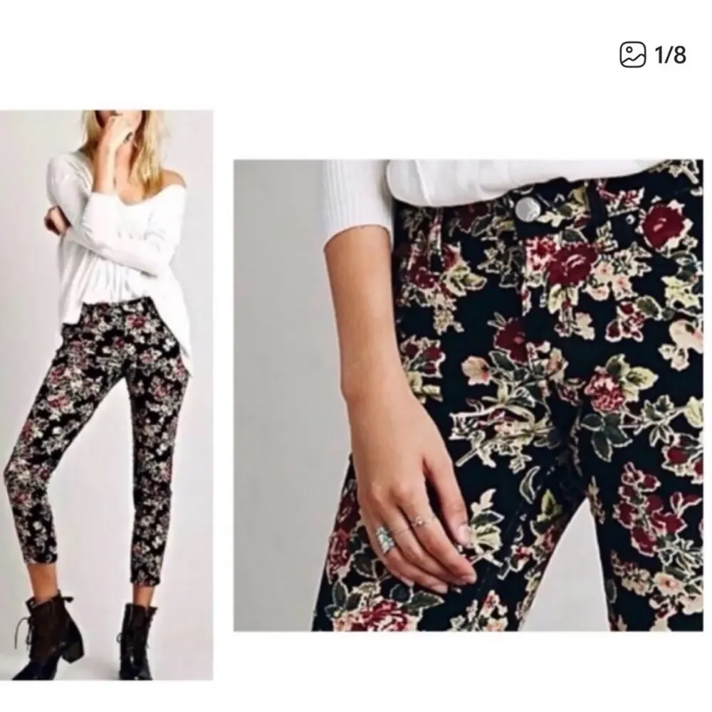 Free people corduroy floral pants